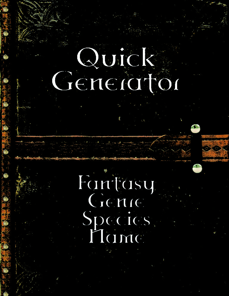 [PDF] - Quick Generator - Fantasy Genre Species Name - Ennead Games