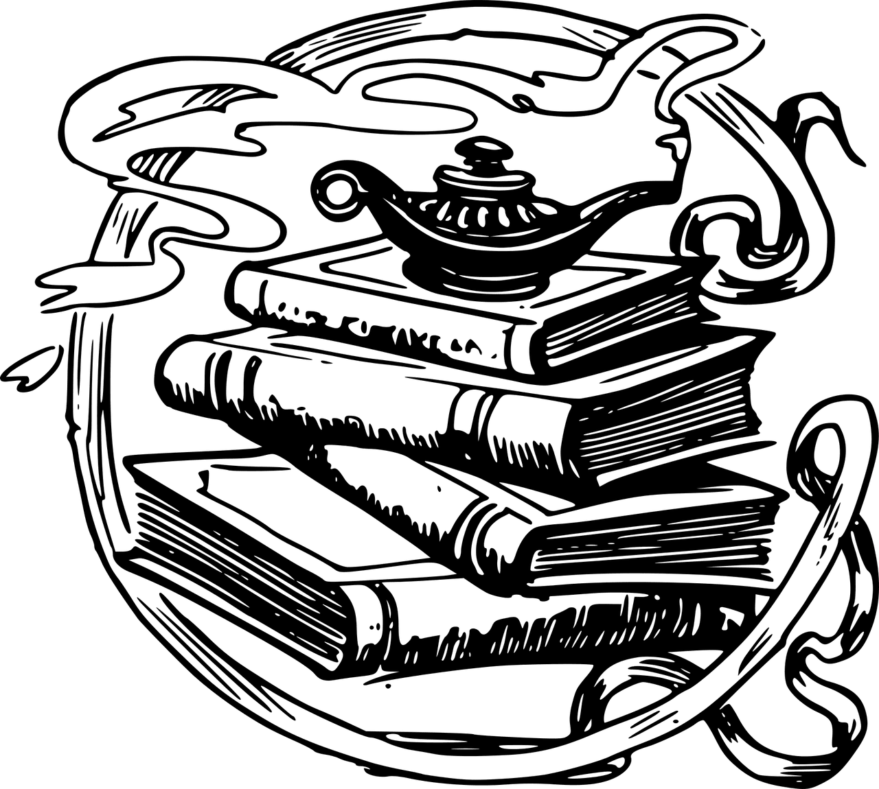 Book Books Circle Icons Genie Jinn  - OpenClipart-Vectors / Pixabay