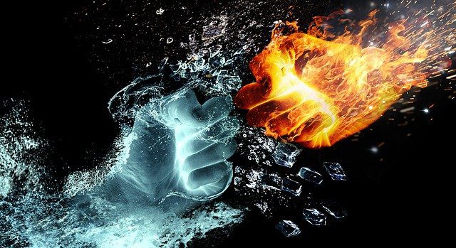 Fire And Water Hands Fight Fire  - thommas68 / Pixabay