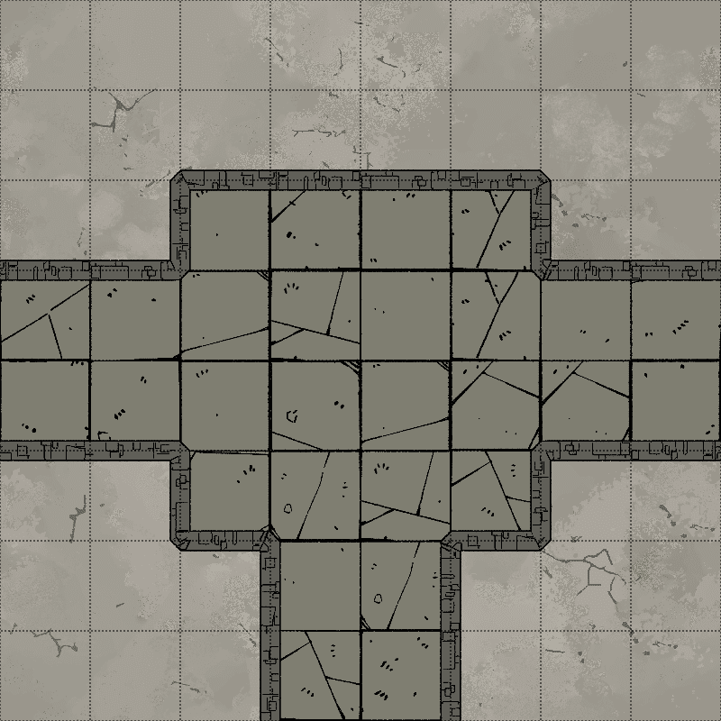 Dungeondraft made square tile with three corridors