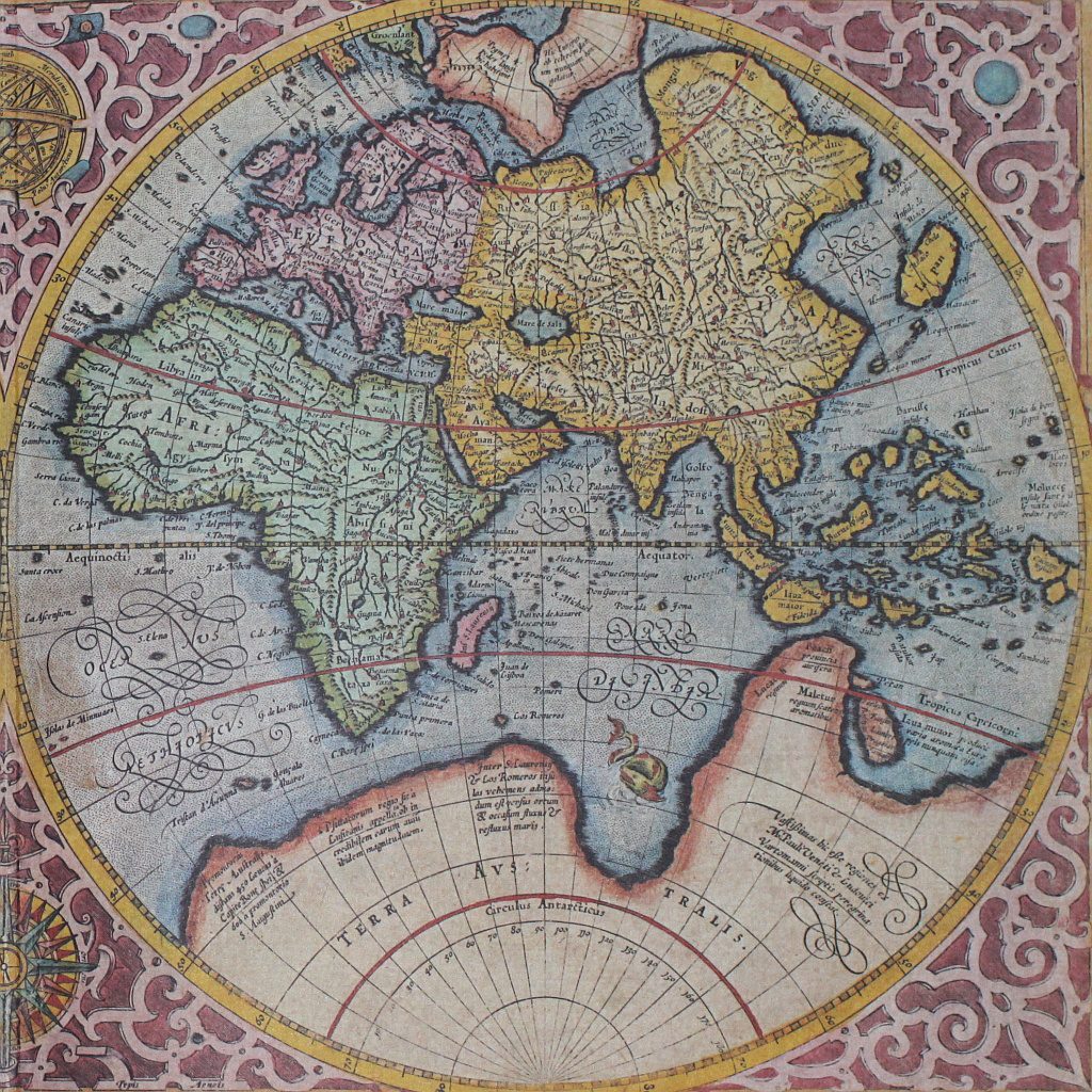 The Old World - an old style map of the world probably hundreds of years old