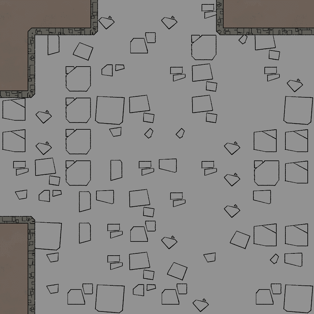 10 x 10 dungeon tiles with grey stone floor and dirt background