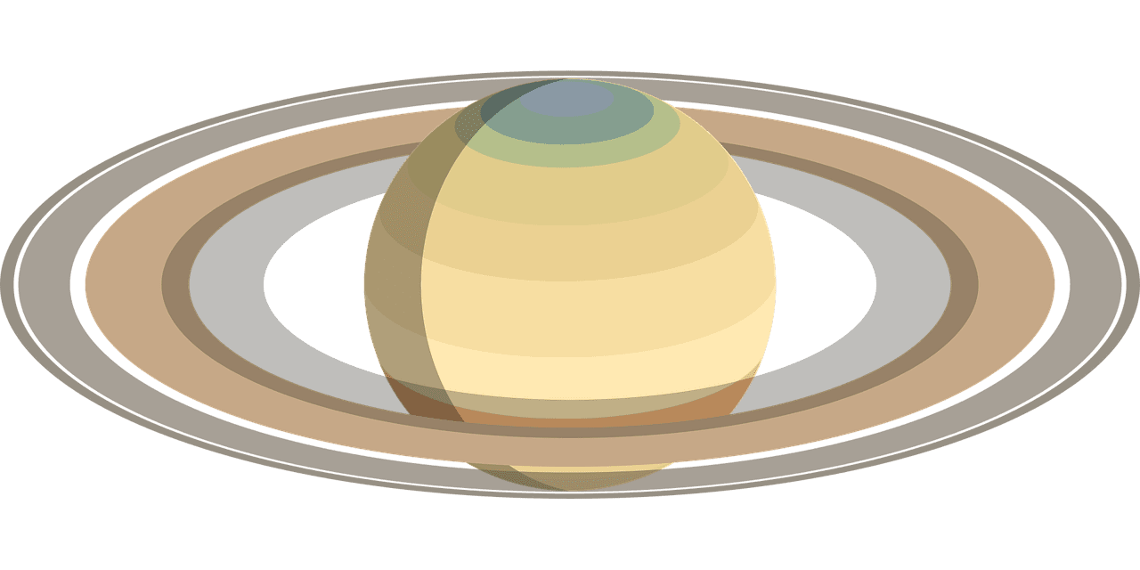 crude/simple cartoon like drawing of saturn on it's ring system